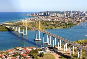 Ponte Newton Navarro em Natal, Rio Grande do Norte, vista panorâmica