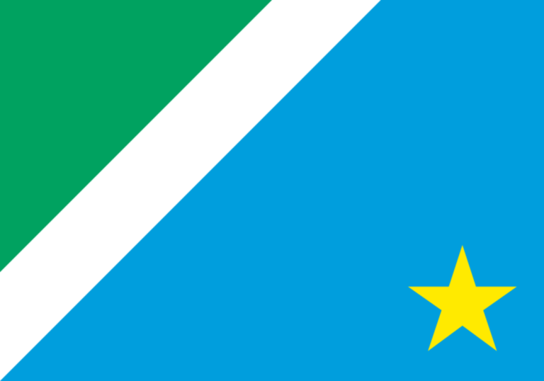 Bandeira do estado de Mato Grosso do Sul. Por E2m, Domínio público, via Wikimedia Commons