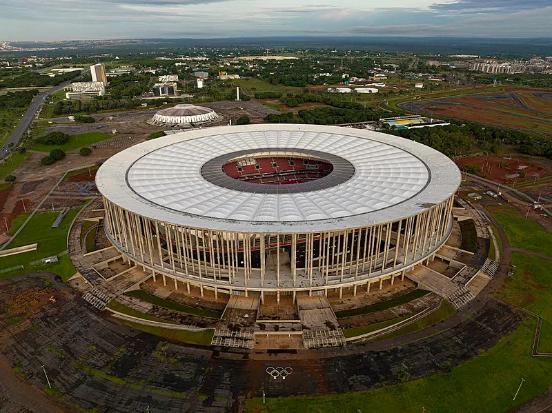 Vista aérea do Estádio Nacional Mané Garrincha em Brasília
