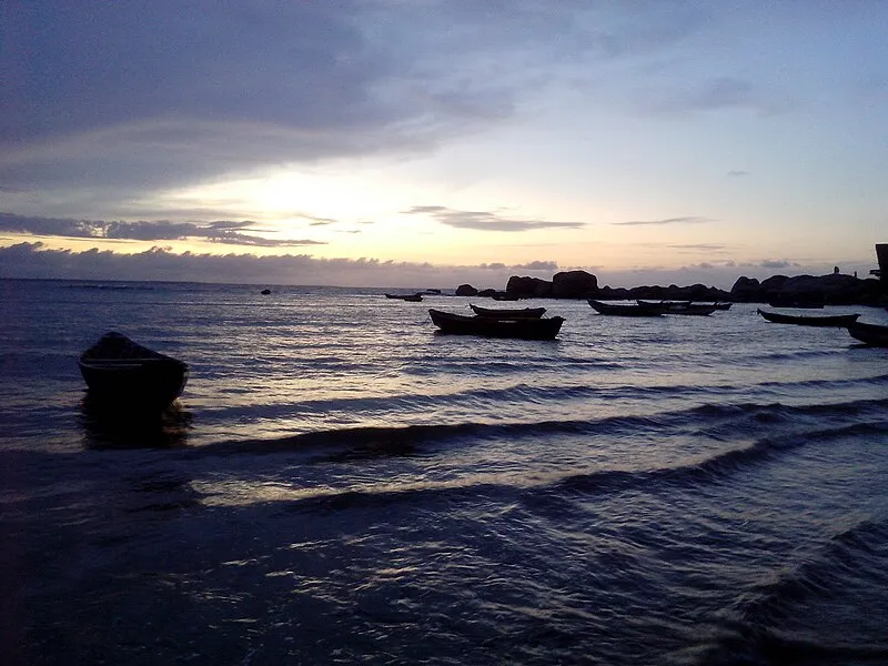 Pôr do sol na Praia da Pedra do Sal em Parnaíba, Piauí
