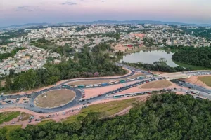 Vista aérea parcial da cidade de Contagem, em Minas Gerais