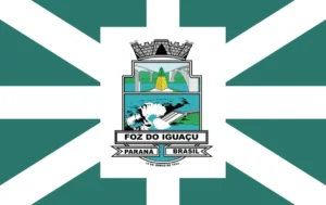 Bandeira oficial de Foz do Iguaçu no estado do Paraná