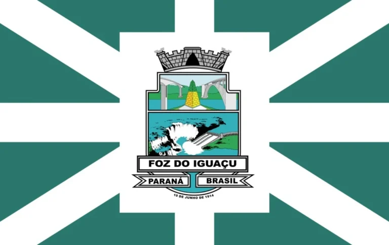 Bandeira oficial de Foz do Iguaçu no estado do Paraná