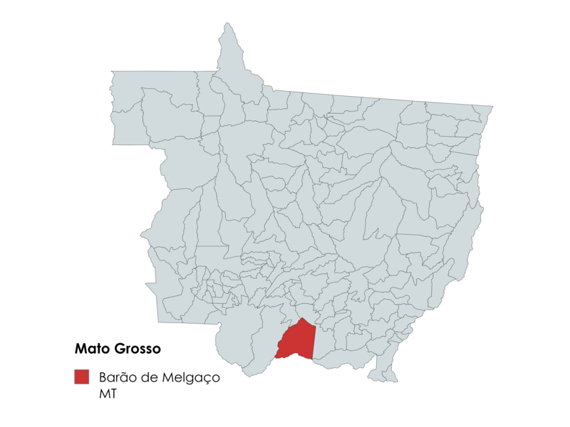 Localização de Barão de Melgaço no mapa de Mato Grosso