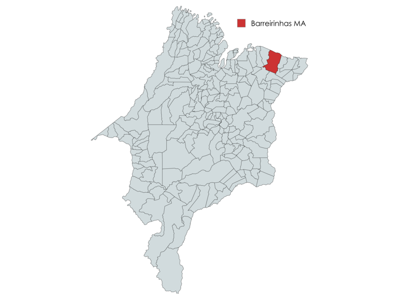 Mapa de Barreirinhas no estado do Maranhão