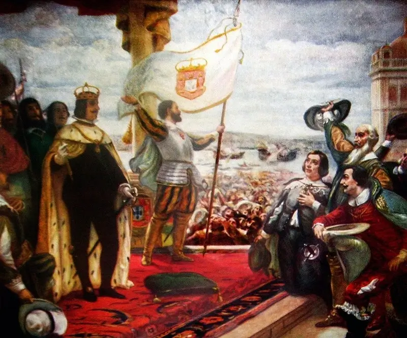 Pintura da aclamação de D. João IV durante a Revolução de 1640 em Portugal