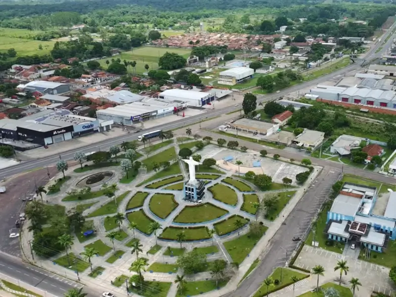 Vista aérea da Praça do Cristo em Castanhal no estado do Pará