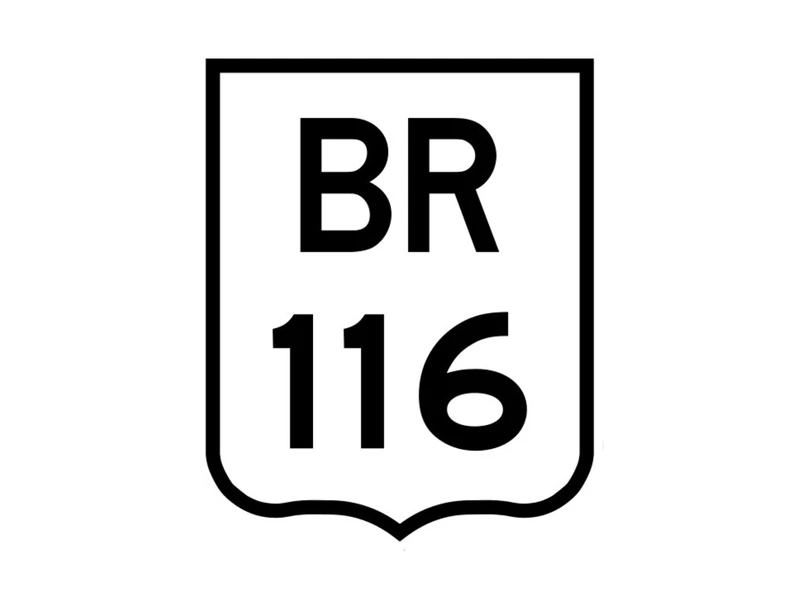 Símbolo oficial da rodovia BR-116 utilizado na sinalização das rodovias federais do Brasil